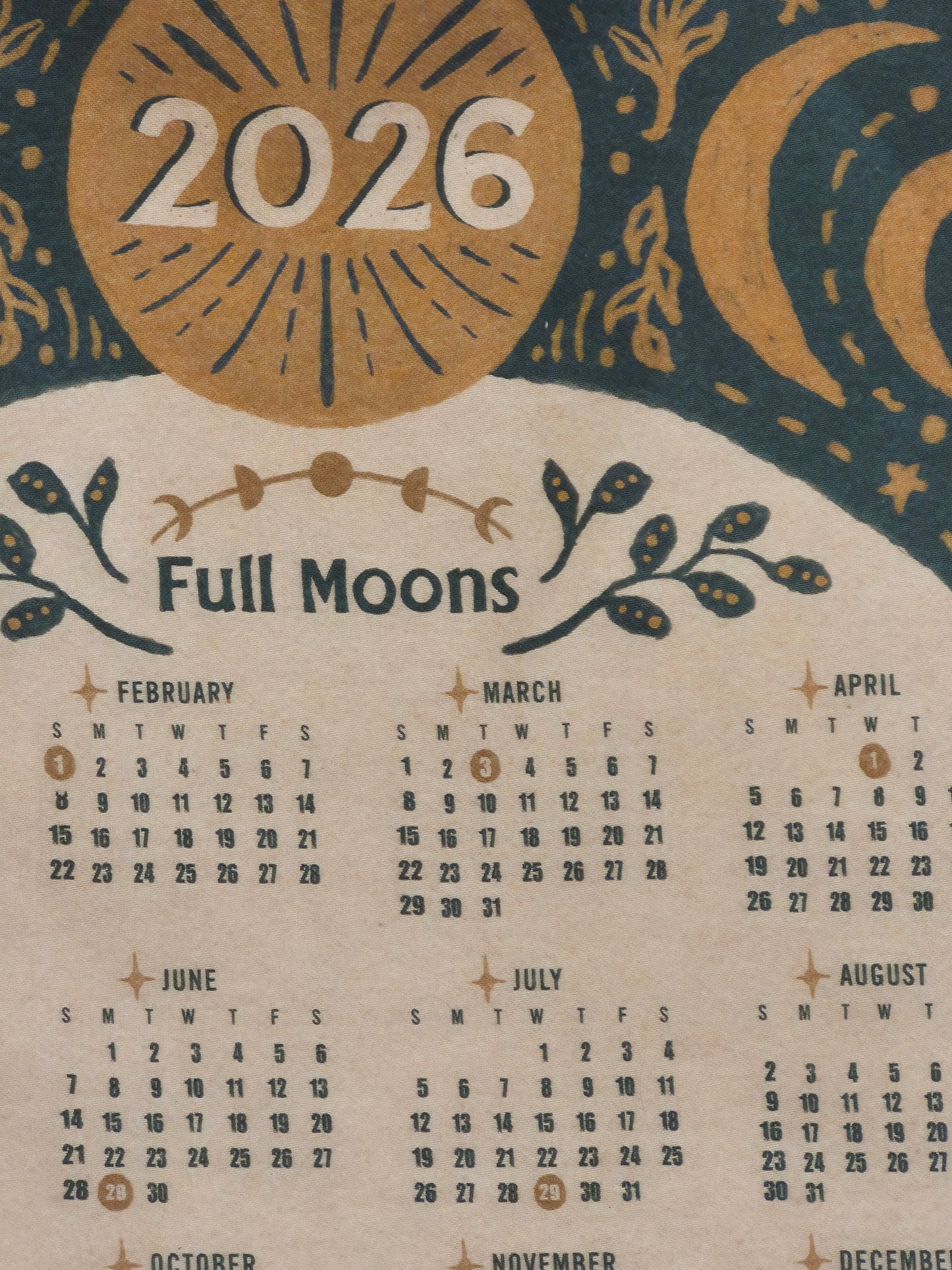 2026 Lunar Calendar Wall Hanging