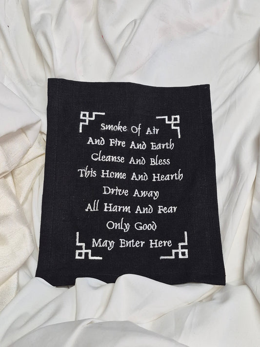 Embroidered home blessing banner